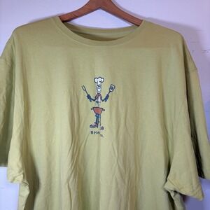 Life Is Good Shirt Mens XXL Lime Green BBQ Grill Barbecue Dad Graphic Cotton